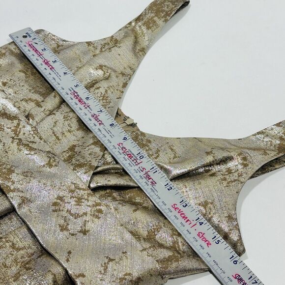 ETRO 42 US/6 Metallic Gold Jacquard Sleeveless Mini Dress Wool Silk NWT $1,560 - Picture 6 of 9